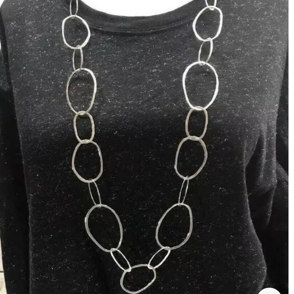 Silpada ‘Bubble Up’ Sterling Silver Large Loop Link Necklace N2148 - Picture 3 of 16